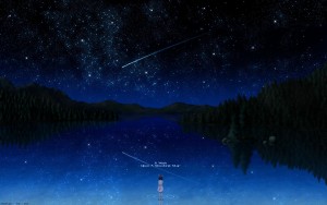 Anime girl looking at stars