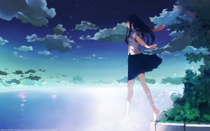 Anime school girl wallpaper