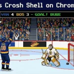 Bure scoring against bruins goal on chrosh shell chromebook