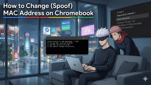 Gojo using chromebook to change mac address