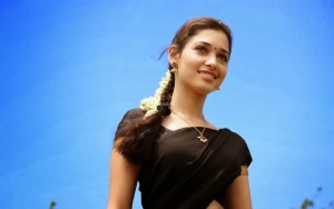 Indian girl wearing black sari
