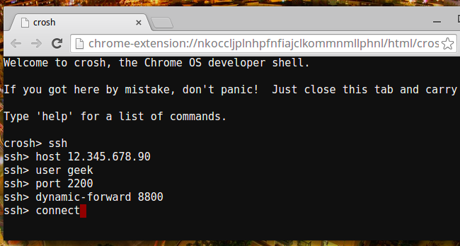 SSH Tunnel in Chrome
