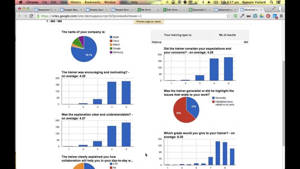 Google forms stats