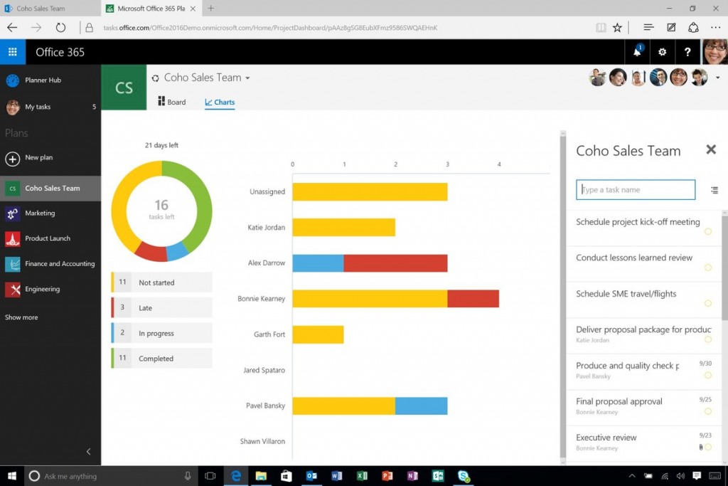 Office online 2016 graphs