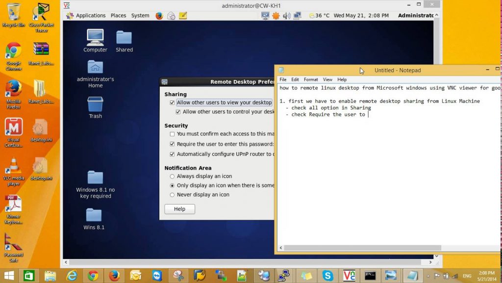 Vnc linux chrome