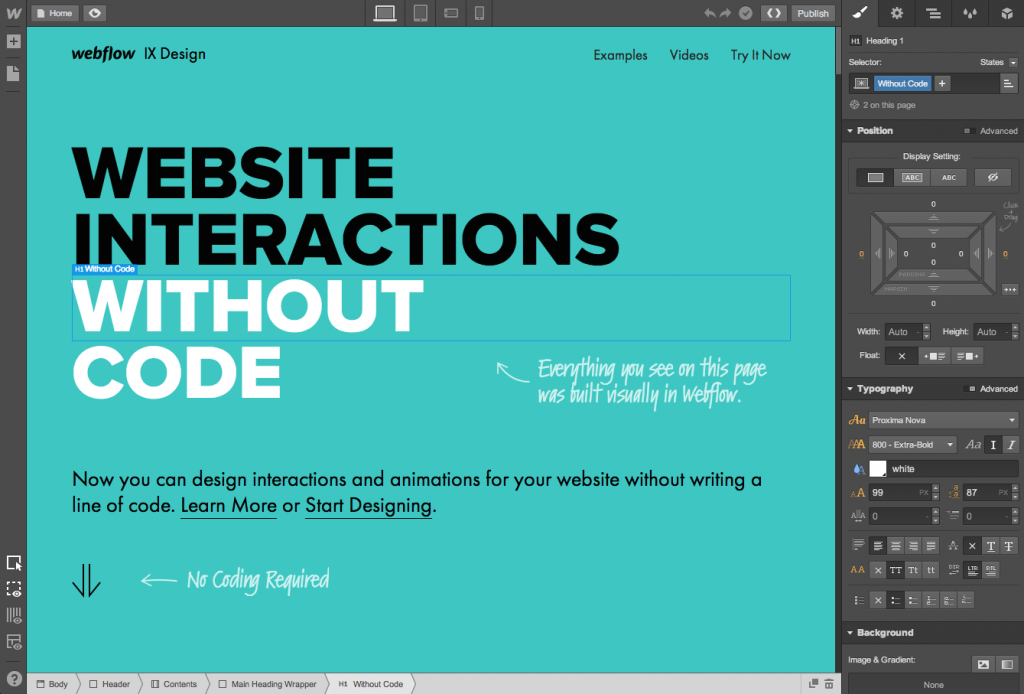 Webflow no coding