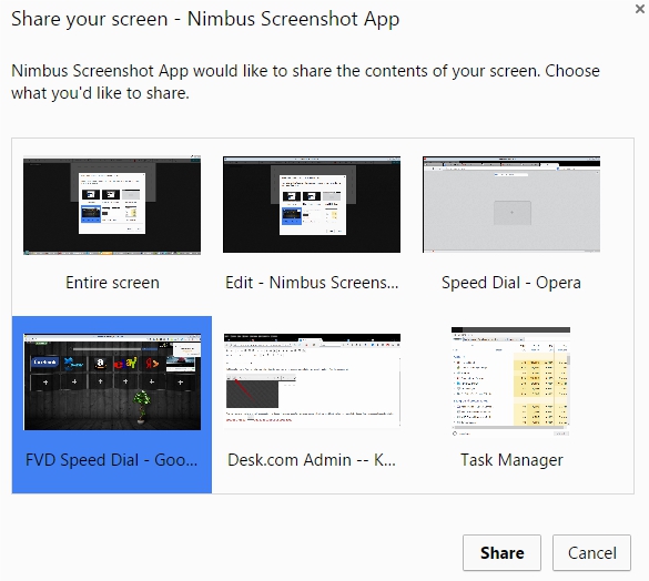 Nimbus share screenshot