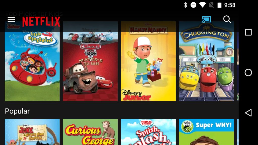 Netflix app shows for kids