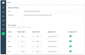 Sla policy editing