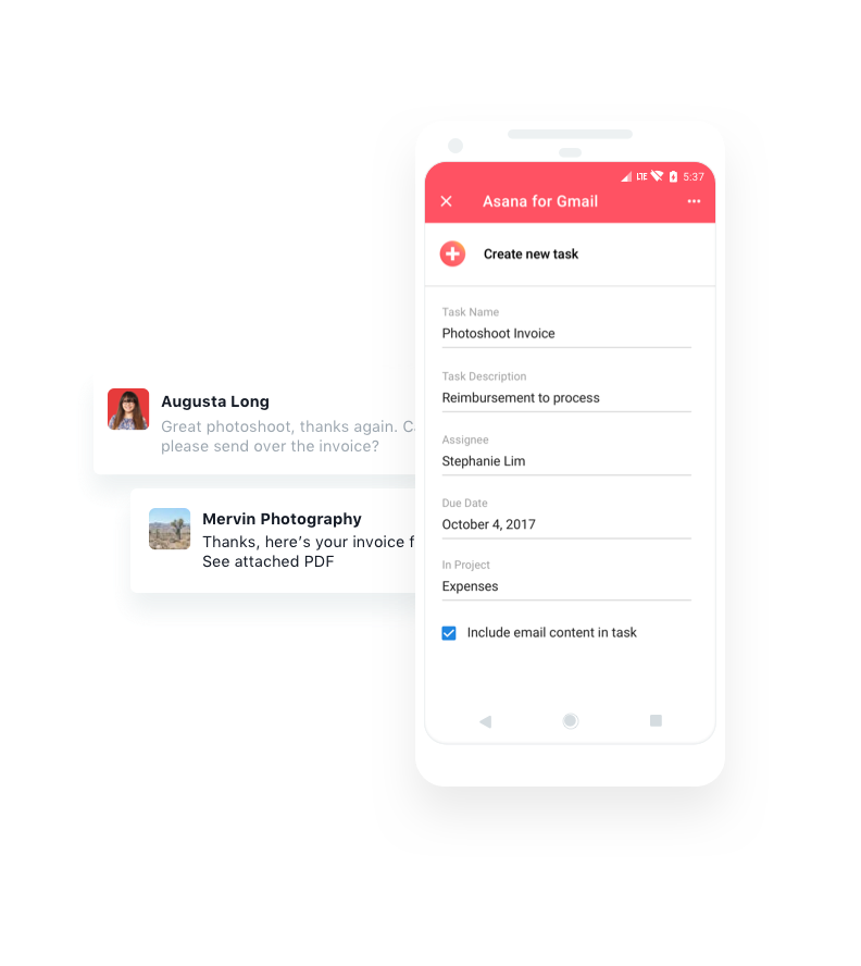 Asana on gmail android