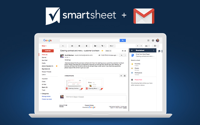 Smartsheet for Gmail