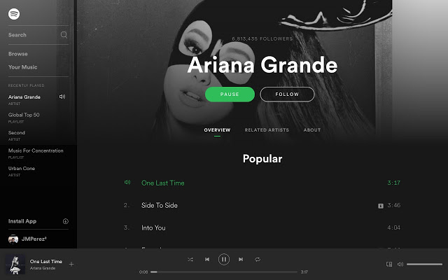 Ariana grande spotify chromebook