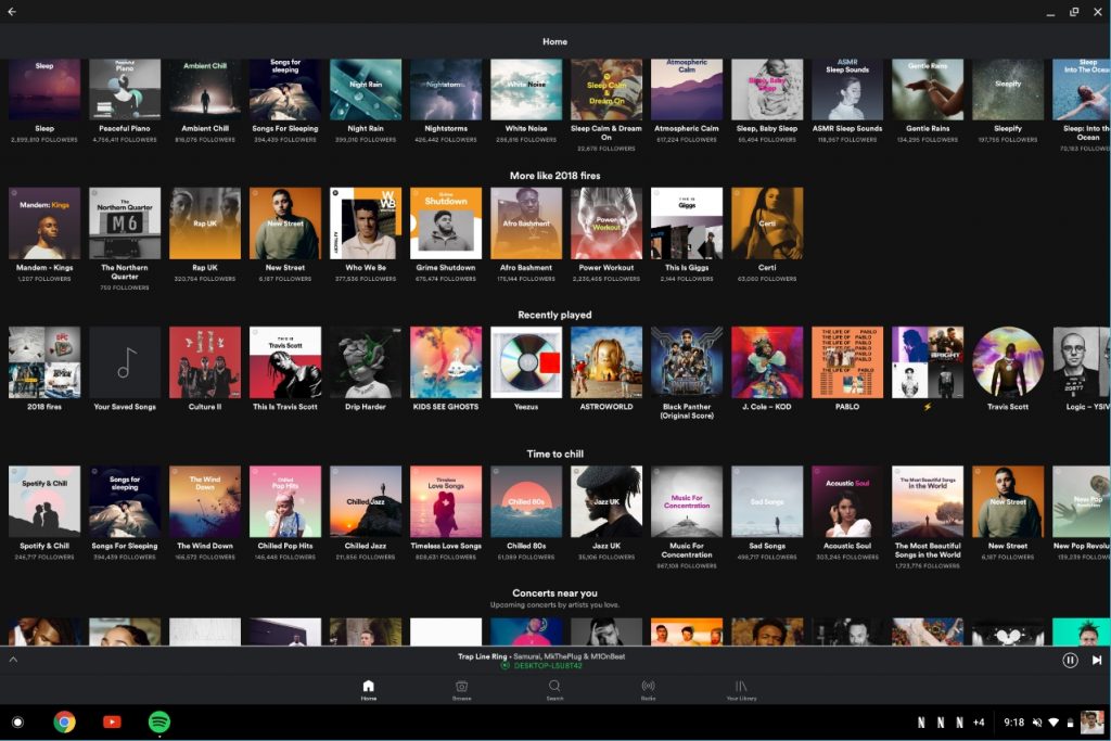 Spotify working on chromebook pixel