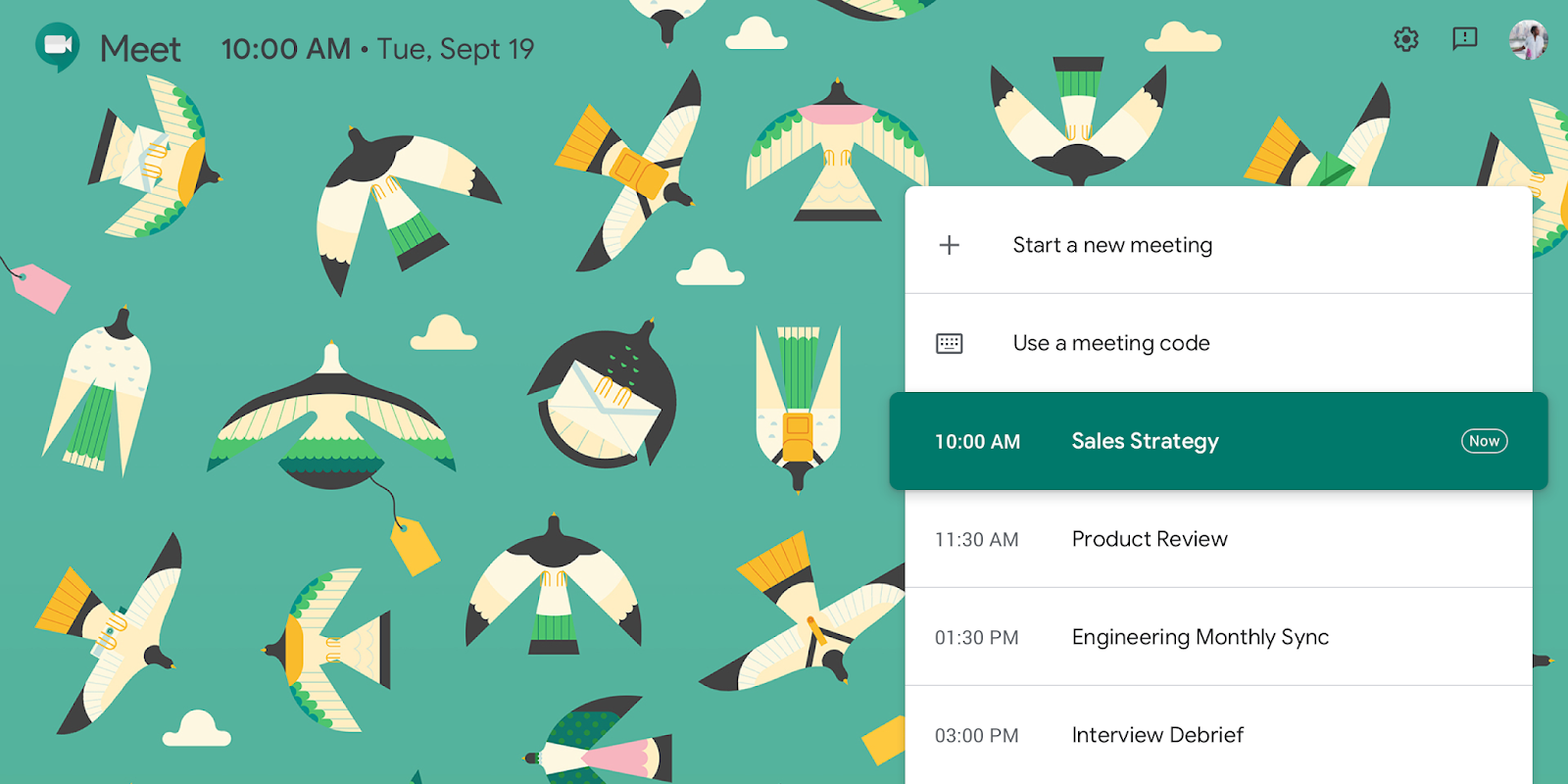 Hangouts meet web material theme cover