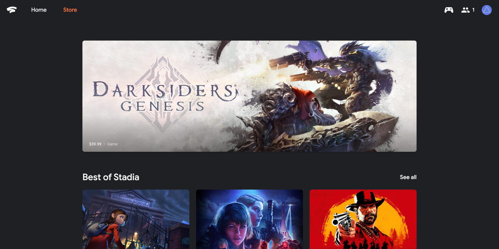 Stadia store for browsing and buying games now available online