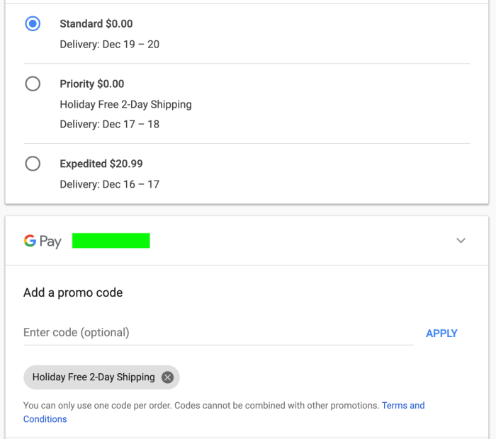 Google store free 2 day s