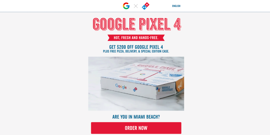 Pixel 4 pizza box