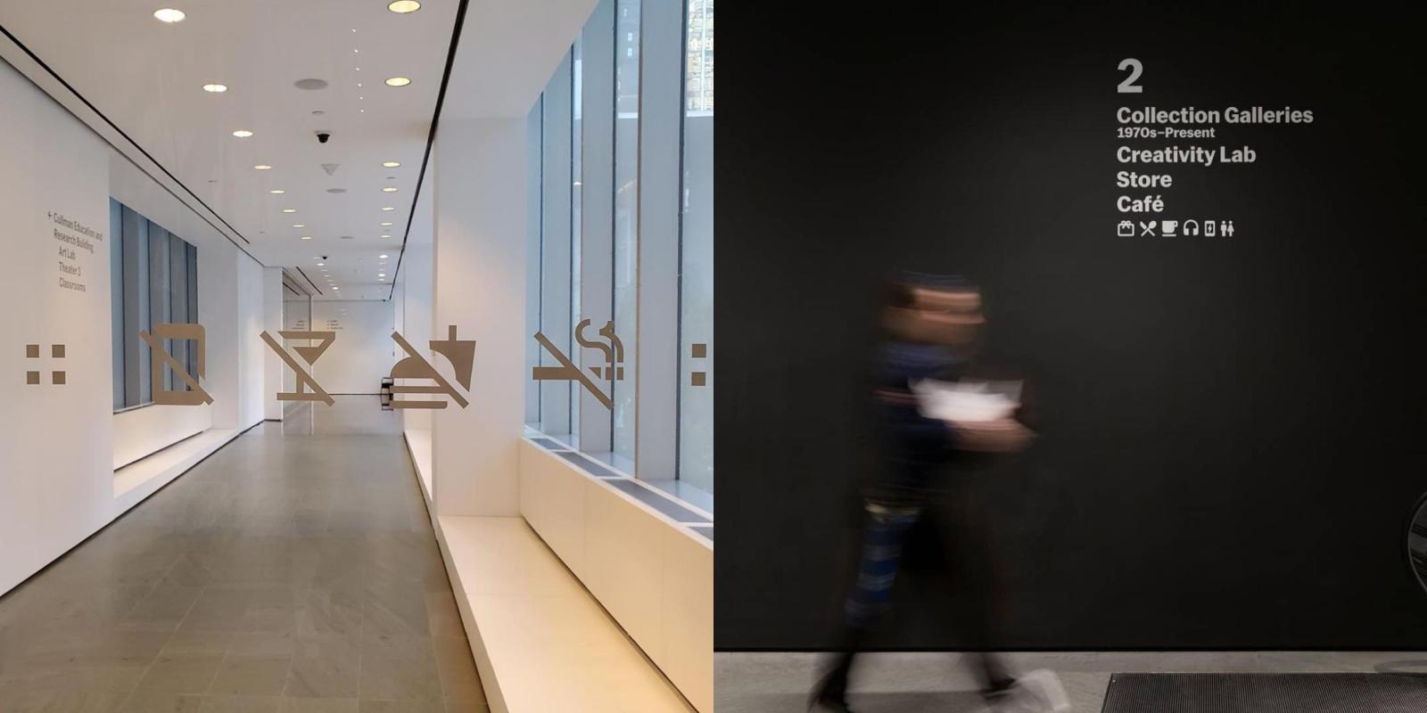 NYC MoMA using Material Design icons in the real world to guide visitors - Geek