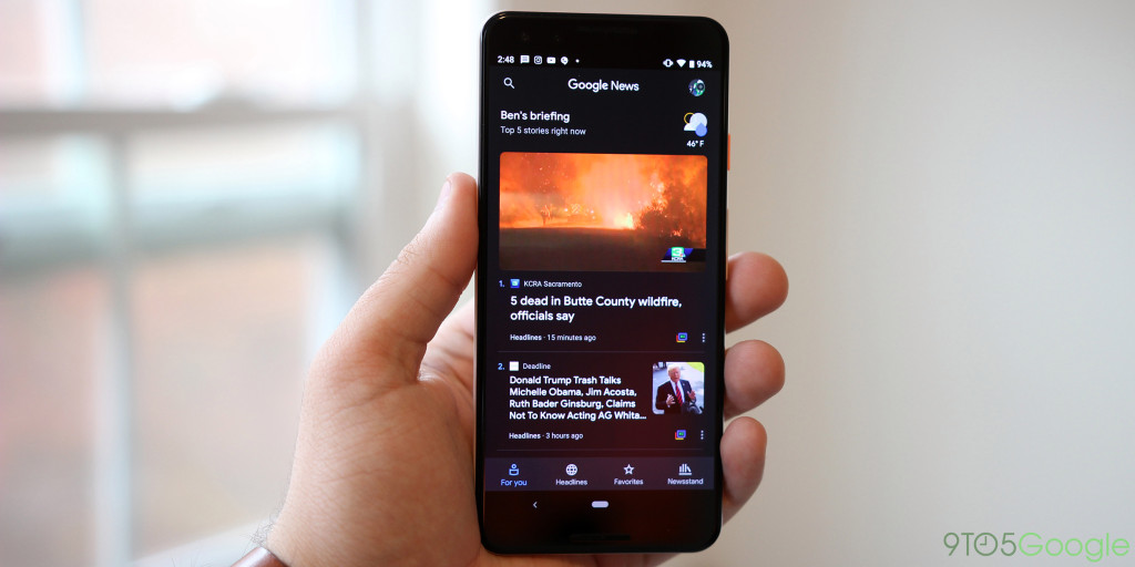 Google news dark mode 1