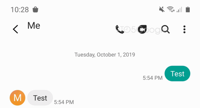 Samsung messages google duo mockup
