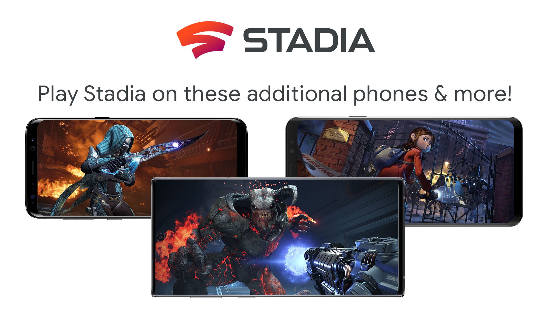 Google stadia samsung razer asus android phones