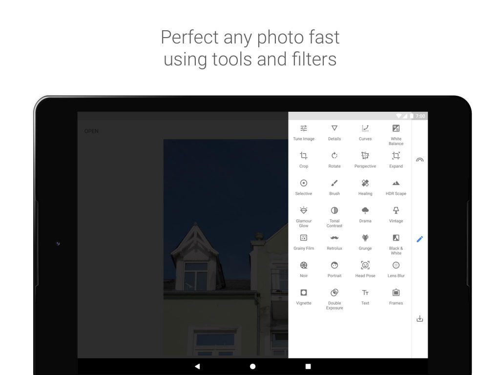 Snapseed filters chromeos