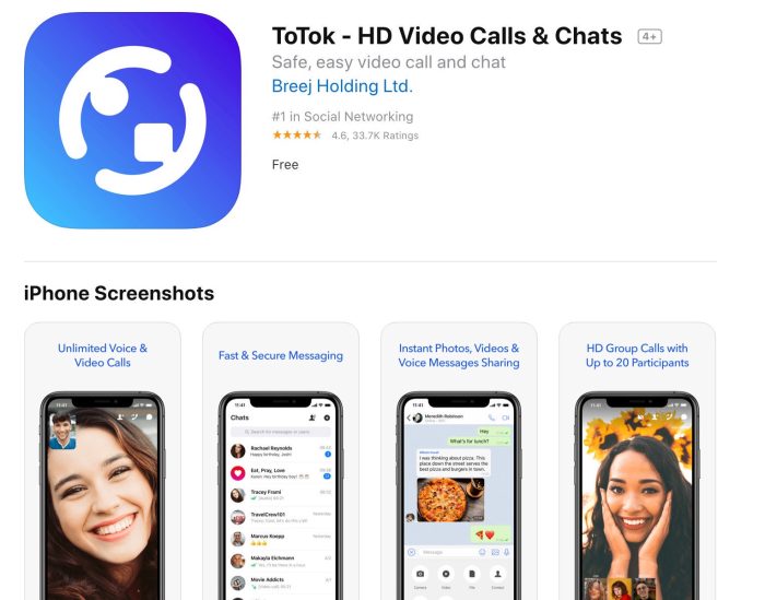 Totok listing ios