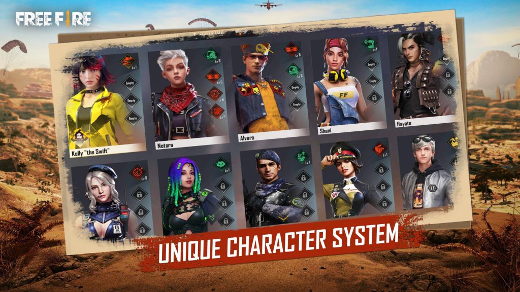 Character selection free fire