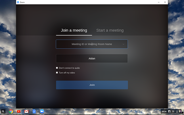 Joining a meeting on chromebooks