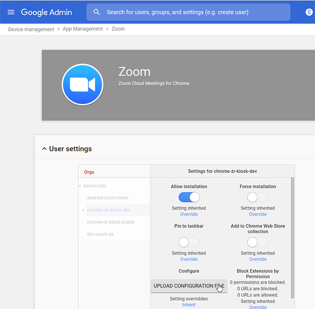 Manage settings zoom chromebooks