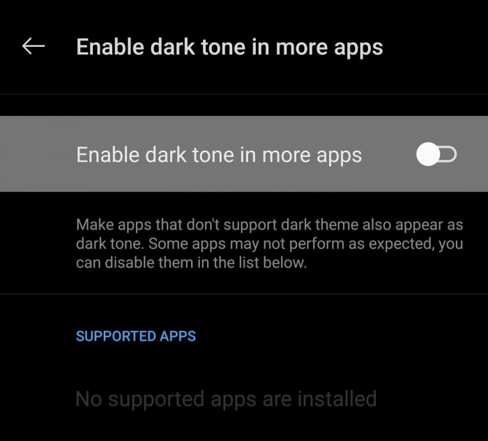 Oxygenos forced dark mode