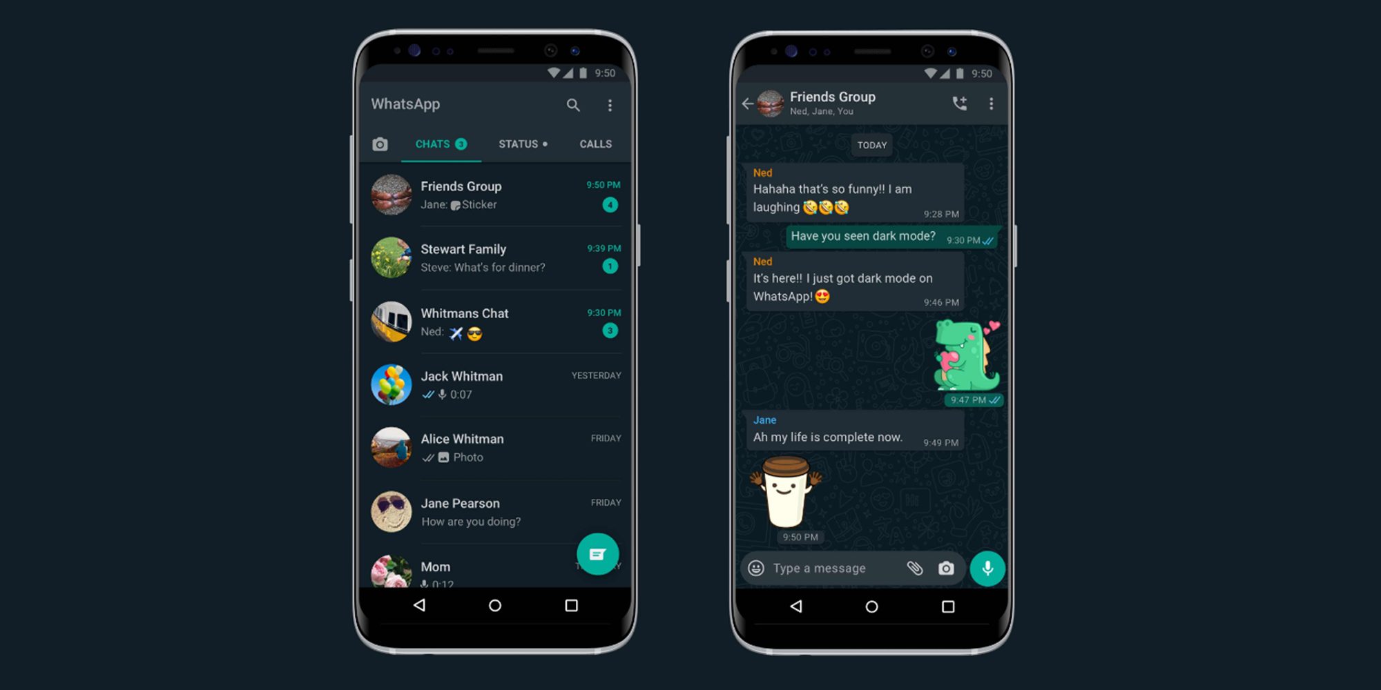 Whatsapp dark mode official