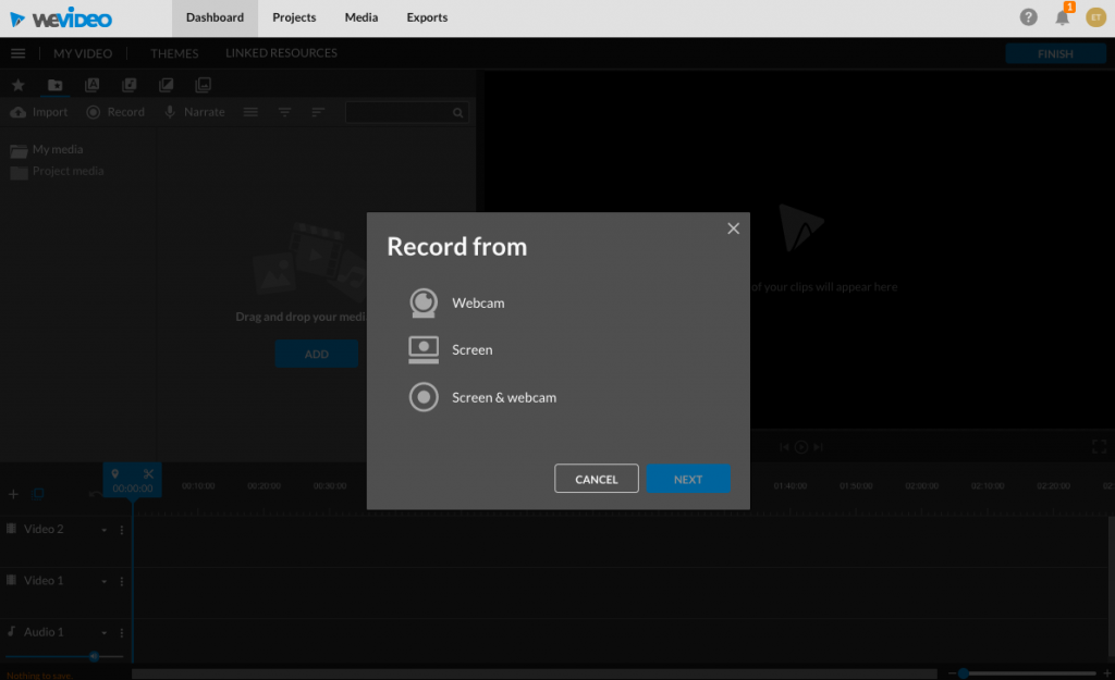 Wevideo record source