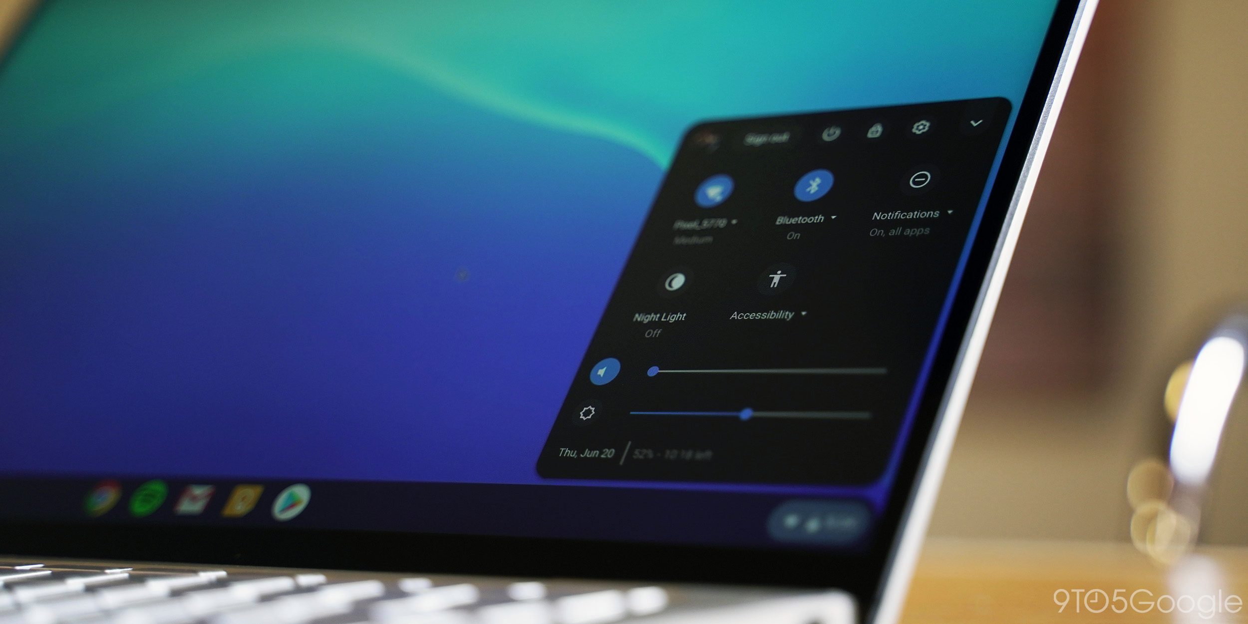 Chrome os quick settings 1
