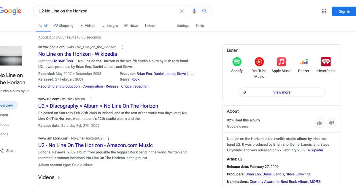 Google search redesign music 4