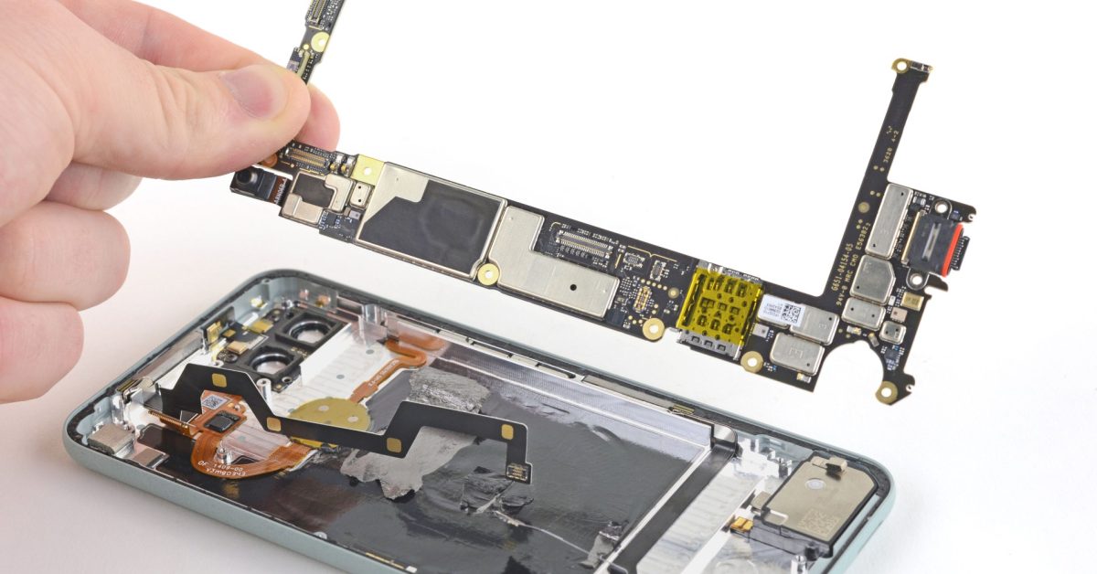 Pixel 5 ifixit teardown motherboard
