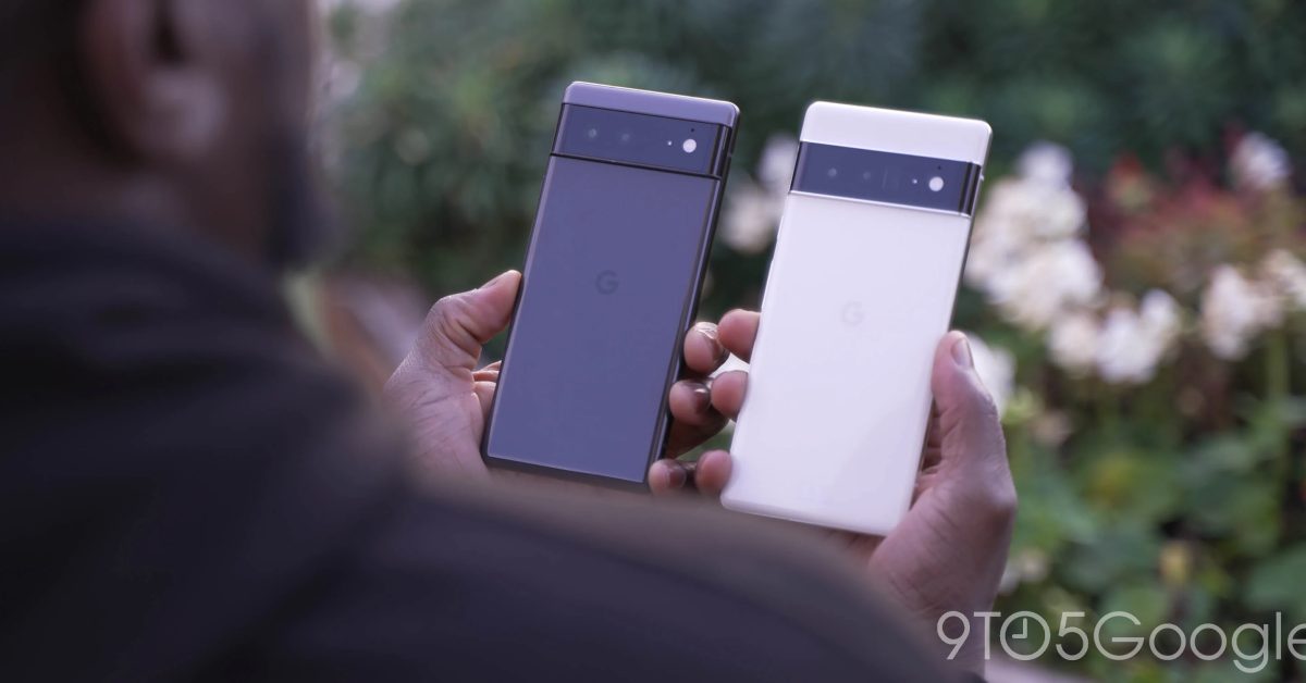 Pixel 6 pro in white and pixel 6 in black 2