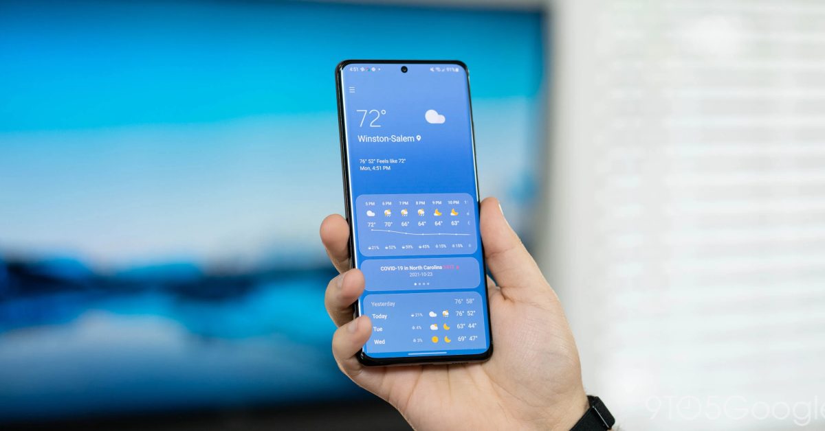 Samsung android 12 beta weather app