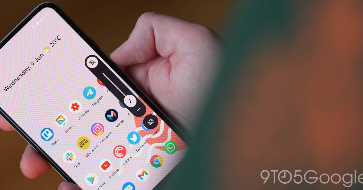Android 12 beta 2 volume slider