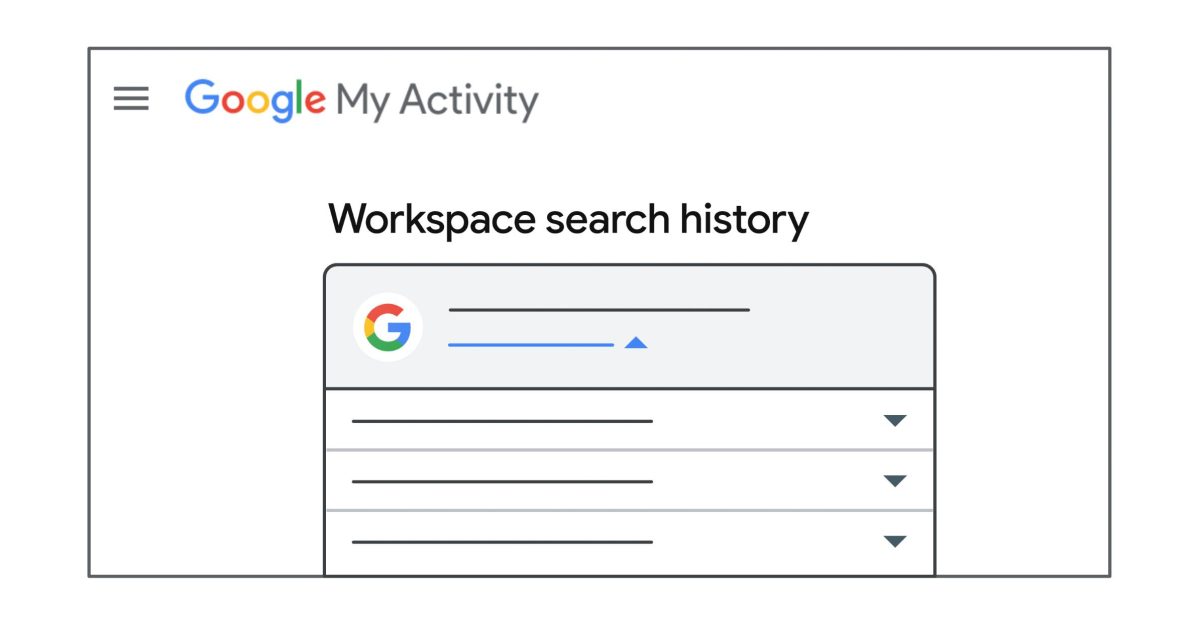 Google workspace search history