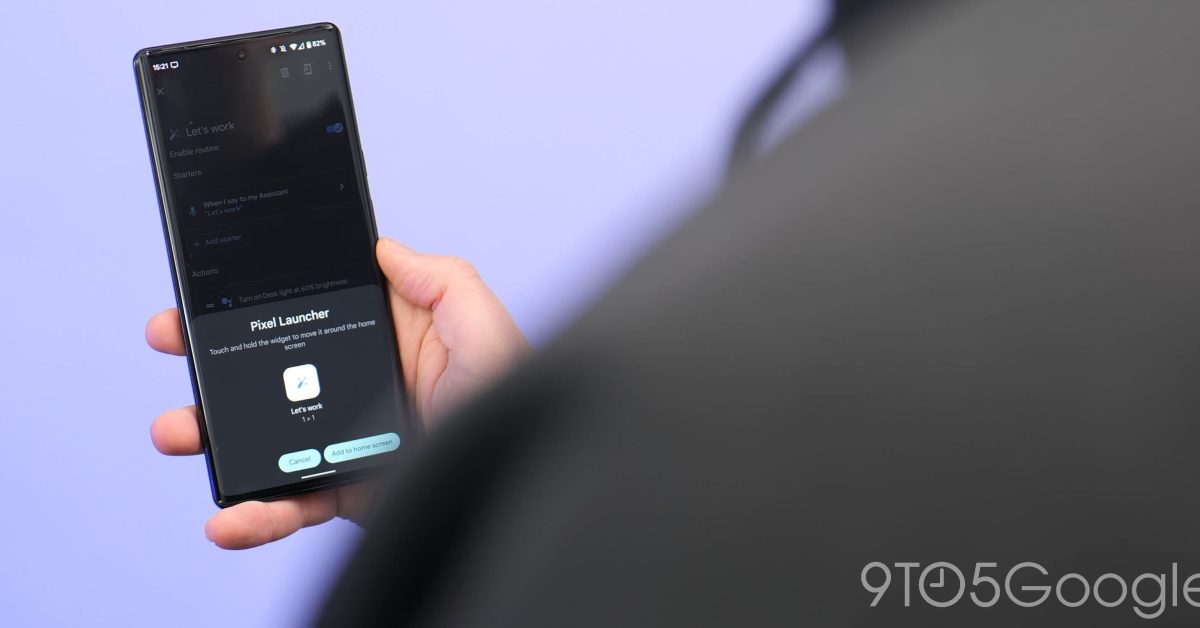 Assistant routines shortcut in android 12