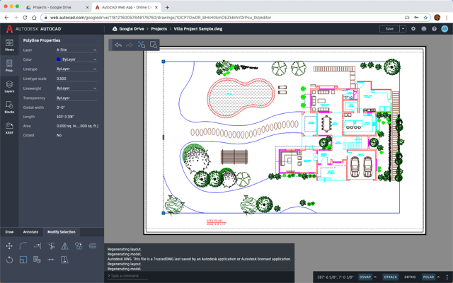 Autocad web screenshot