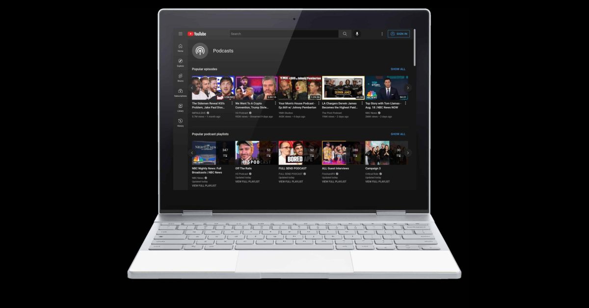 Youtube podcasts explore 1