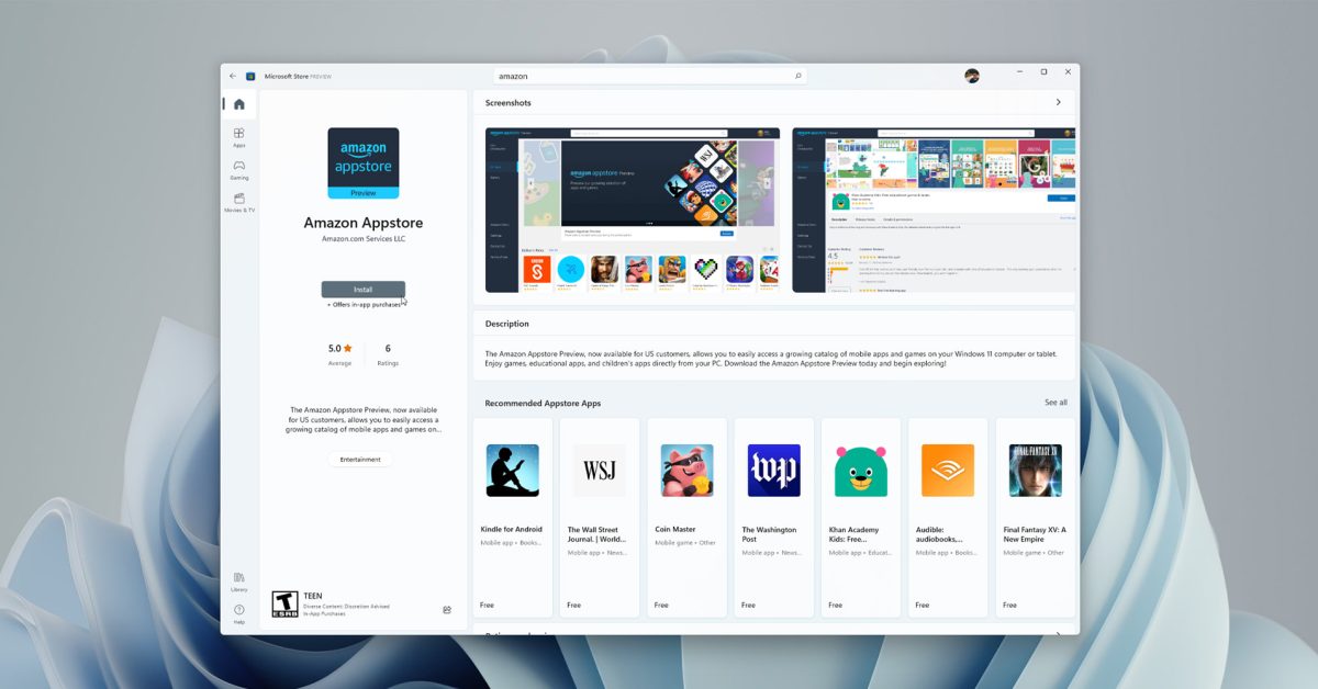 Amazon appstore install 1