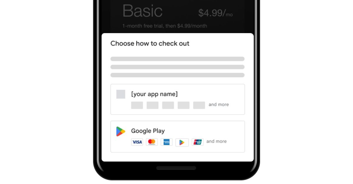 Google play user choice billing