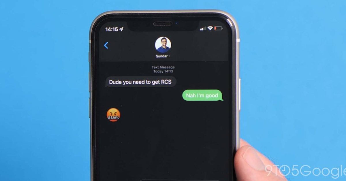 Imessage fake sundar pichair requesting rcs