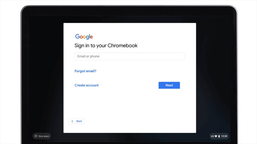 Chromebook add account step 3
