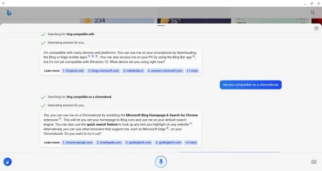 Bing ai chromebook test