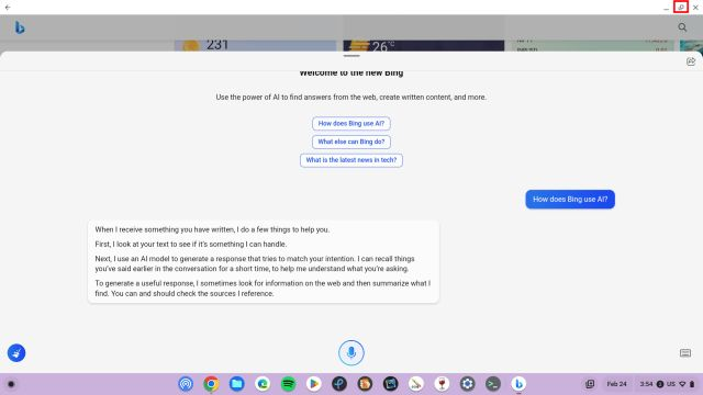 Bing ai chromeos demo