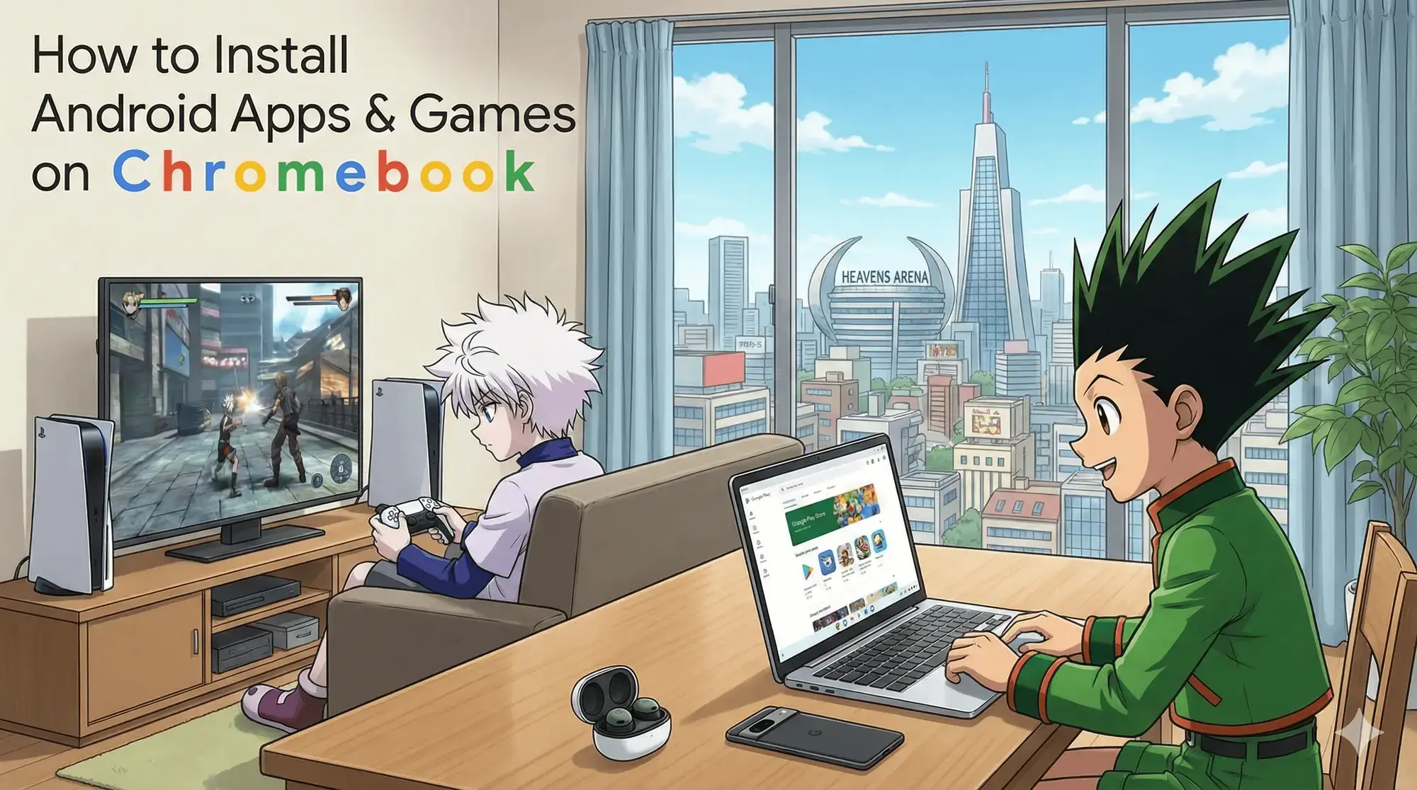 Gon and killua using chromebook